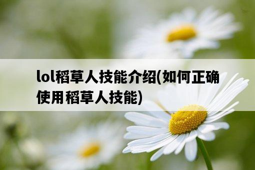 lol稻草人技能介紹,如何正確使用稻草人技能-圖1 lol稻草人技能介紹,如何正確使用稻草人技能-圖1
