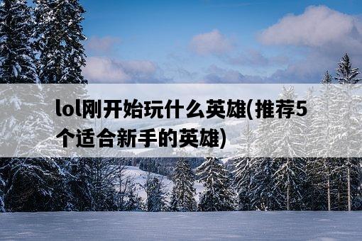 lol剛開始玩什么英雄，推薦5個適合新手的英雄-圖1