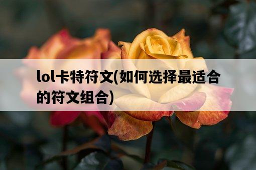 lol卡特符文，如何選擇最適合的符文組合-圖1