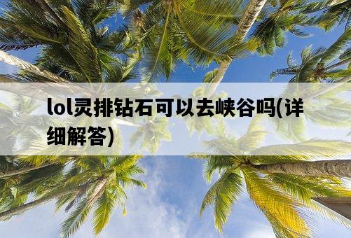 lol靈排鉆石可以去峽谷嗎，詳細解答-圖1