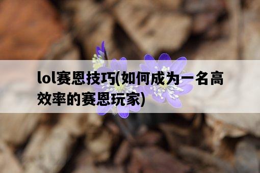 lol賽恩技巧，如何成為一名高效率的賽恩玩家-圖1