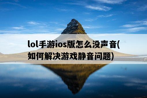 lol手游ios版怎么沒聲音，如何解決游戲靜音問題-圖1