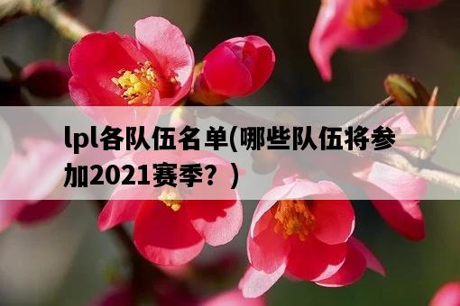 lpl各隊伍名單,哪些隊伍將參加2021賽季?-圖1 lpl各隊伍名單,哪些隊伍將參加2021賽季?-圖1