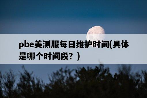 pbe美測服每日維護時間，具體是哪個時間段？-圖1
