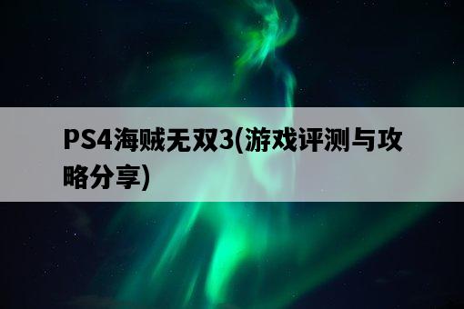 PS4海賊無雙3，游戲評測與攻略分享-圖1