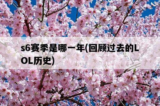 s6賽季是哪一年，回顧過去的LOL歷史-圖1