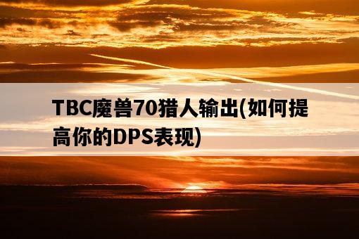 TBC魔獸70獵人輸出，如何提高你的DPS表現-圖1