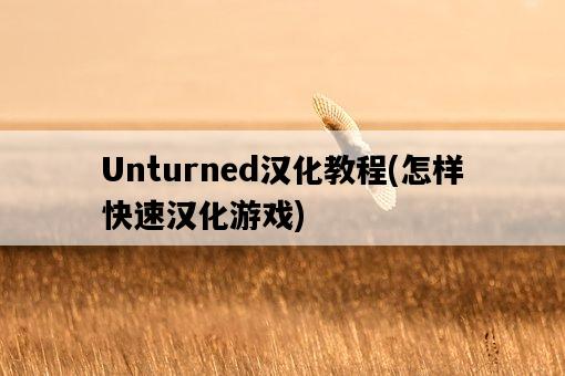 Unturned漢化教程，怎樣快速漢化游戲-圖1