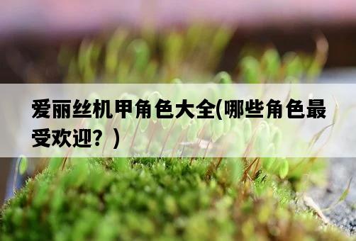 愛麗絲機甲角色大全，哪些角色最受歡迎？-圖1