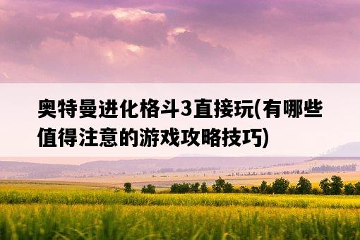 奧特曼進化格斗3直接玩，有哪些值得注意的游戲攻略技巧-圖1