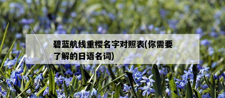 碧藍航線重櫻名字對照表，你需要了解的日語名詞-圖1