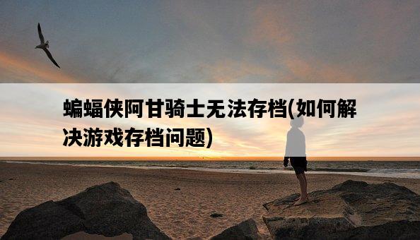 蝙蝠俠阿甘騎士無法存檔，如何解決游戲存檔問題-圖1