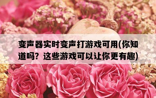 變聲器實時變聲打游戲可用，你知道嗎？這些游戲可以讓你更有趣-圖1