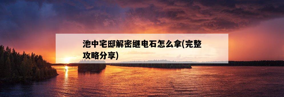 池中宅邸解密繼電石怎么拿，完整攻略分享-圖1