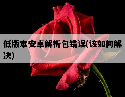 低版本安卓解析包錯誤，該如何解決-圖1