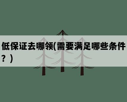 低保證去哪領，需要滿足哪些條件？-圖1