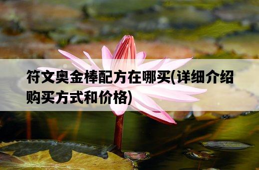符文奧金棒配方在哪買，詳細介紹購買方式和價格-圖1
