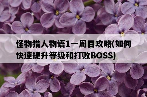 怪物獵人物語1一周目攻略，如何快速提升等級和打敗BOSS-圖1