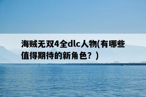 海賊無雙4全dlc人物，有哪些值得期待的新角色？-圖1