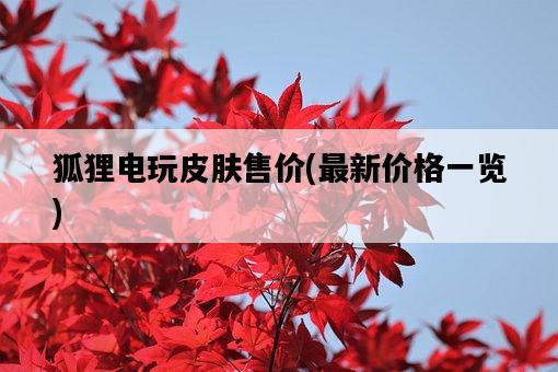 狐貍電玩皮膚售價，最新價格一覽-圖1