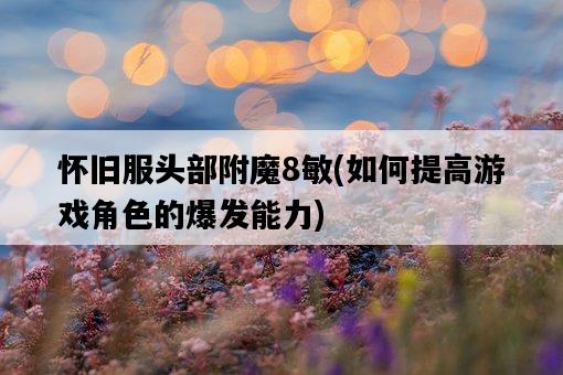 懷舊服頭部附魔8敏，如何提高游戲角色的爆發能力-圖1
