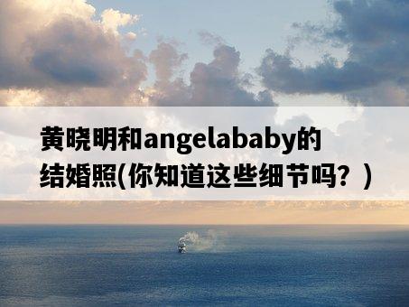 黃曉明和angelababy的結婚照,你知道這些細節嗎?-圖1 黃曉明和angelababy的結婚照,你知道這些細節嗎?-圖1
