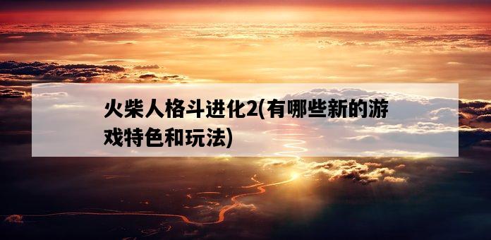 火柴人格斗進化2，有哪些新的游戲特色和玩法-圖1