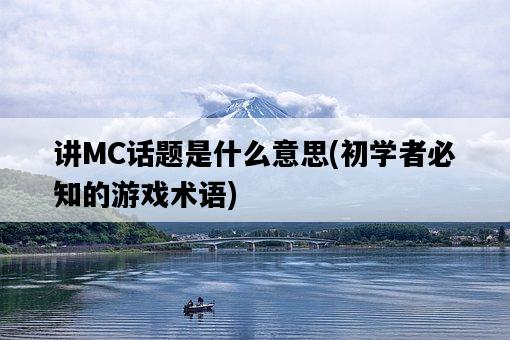講MC話題是什么意思，初學者必知的游戲術語-圖1