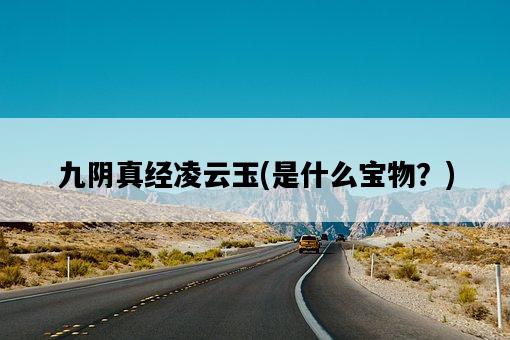 九陰真經凌云玉，是什么寶物？-圖1