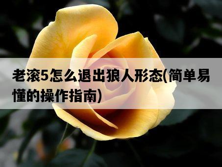 老滾5怎么退出狼人形態,簡單易懂的操作指南-圖1 老滾5怎么退出狼人形態,簡單易懂的操作指南-圖1