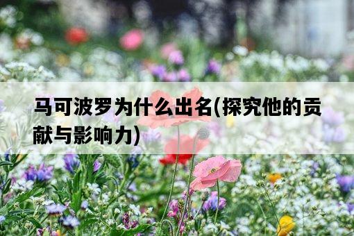 馬可波羅為什么出名，探究他的貢獻與影響力-圖1