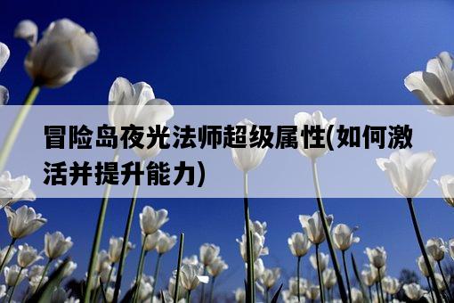 冒險島夜光法師超級屬性，如何激活并提升能力-圖1