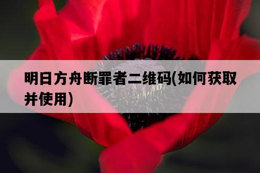 明日方舟斷罪者二維碼，如何獲取并使用-圖1