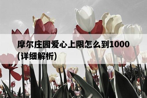 摩爾莊園愛心上限怎么到1000，詳細解析-圖1