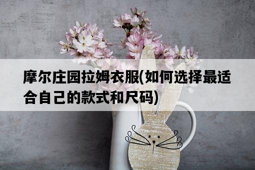 摩爾莊園拉姆衣服，如何選擇最適合自己的款式和尺碼-圖1