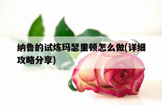 納魯的試煉瑪瑟里頓怎么做，詳細攻略分享-圖1