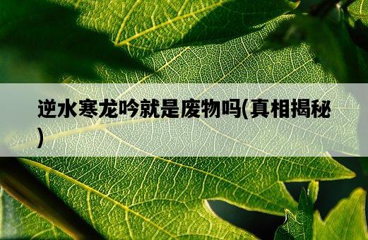 逆水寒龍吟就是廢物嗎,真相揭秘-圖1 逆水寒龍吟就是廢物嗎,真相揭秘-圖1