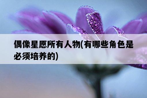 偶像星愿所有人物，有哪些角色是必須培養的-圖1