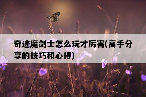 奇跡魔劍士怎么玩才厲害，高手分享的技巧和心得-圖1