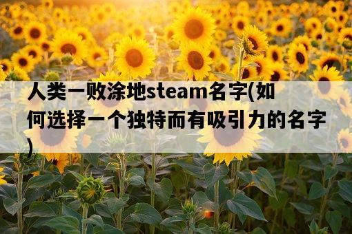 人類一敗涂地steam名字，如何選擇一個獨特而有吸引力的名字-圖1