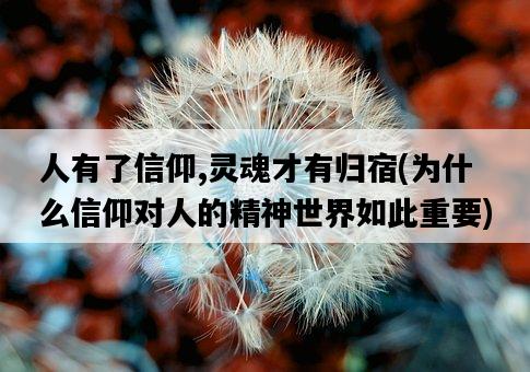 人有了信仰,靈魂才有歸宿,為什么信仰對人的精神世界如此重要-圖1 人有了信仰,靈魂才有歸宿,為什么信仰對人的精神世界如此重要-圖1
