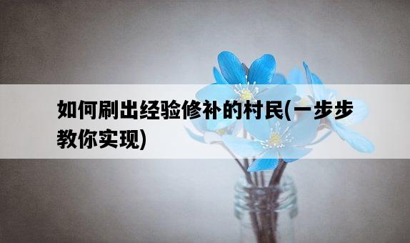 如何刷出經驗修補的村民，一步步教你實現-圖1