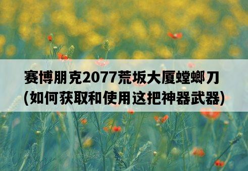 賽博朋克2077荒坂大廈螳螂刀，如何獲取和使用這把神器武器-圖1