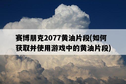 賽博朋克2077黃油片段，如何獲取并使用游戲中的黃油片段-圖1
