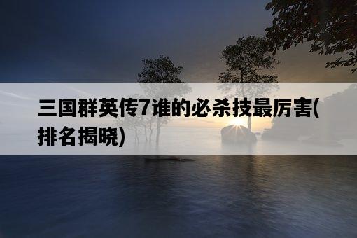 三國群英傳7誰的必殺技最厲害，排名揭曉-圖1