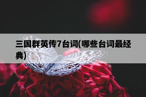 三國群英傳7臺詞,哪些臺詞最經典-圖1 三國群英傳7臺詞,哪些臺詞最經典-圖1