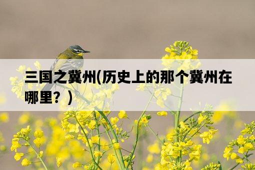 三國之冀州,歷史上的那個冀州在哪里?-圖1 三國之冀州,歷史上的那個冀州在哪里?-圖1