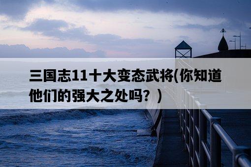 三國志11十大變態武將，你知道他們的強大之處嗎？-圖1
