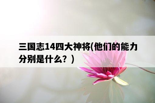 三國志14四大神將，他們的能力分別是什么？-圖1