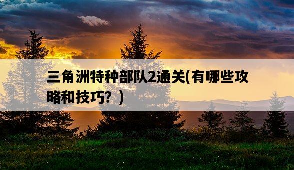 三角洲特種部隊2通關，有哪些攻略和技巧？-圖1